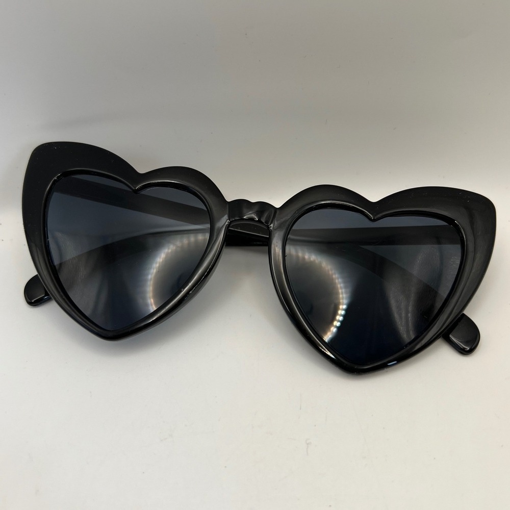 Heart Frame Black Sunglasses Adult Size unbranded coquette retro whimsigoth
